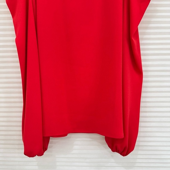 BCBGMaxazria Weiss Cold Shoulder Peasant Blouse Top in Red Berry Size XS - Picture 12 of 13